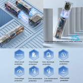 22.5W Transparent Magnetic Portable 21700 Lithium Cells Mobile Power Bank